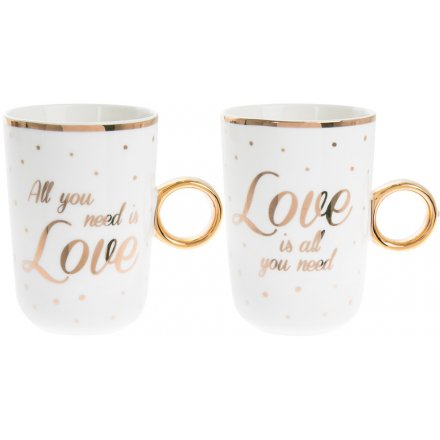 All You Need Is Love Mugs, Set Of 2