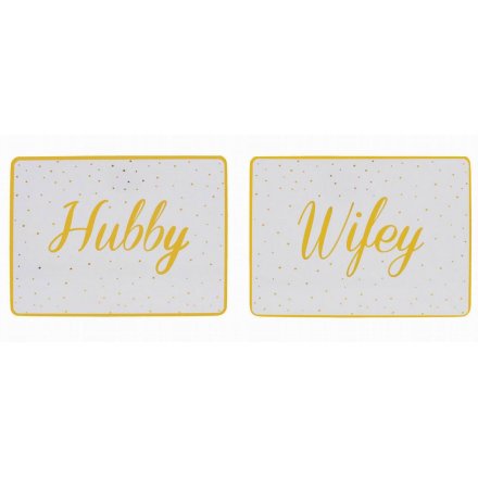 His & Hers Gold Edge Placemats 