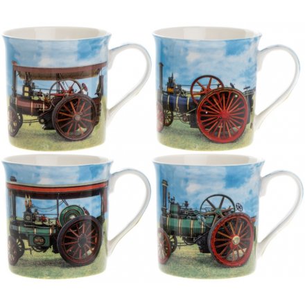 Traction Engines Mugs Set Of 4