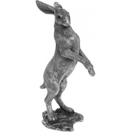 Silver Reflections Ornamental Standing Hare 21cm