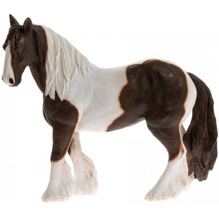 Small Brown and White Cob Horse Figure