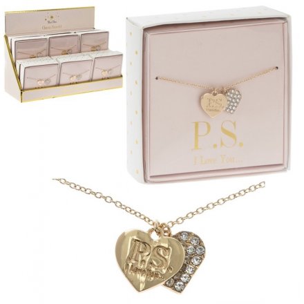 Coated in a gold colouring and perfectly finished with a 'P.S. i love you..' scripted heart