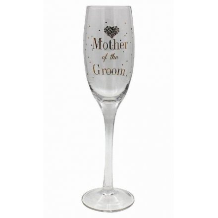 Mother Of The Groom Sparkle Heart Flute