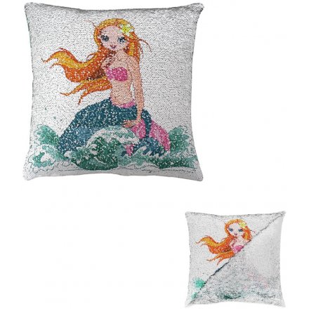 Childrens Mermaid Sequin Cushion