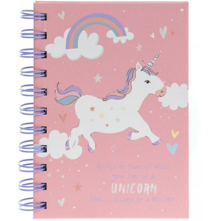  Add a dash of magic to your note takings with this rose pink, unicorn covered notebook 