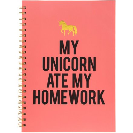  Add a magical unicorn vibe to your stationary sets and note takings with this chic pink note book 