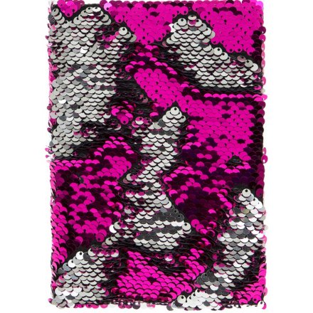Hot pink to Silver Sequin Notebook 