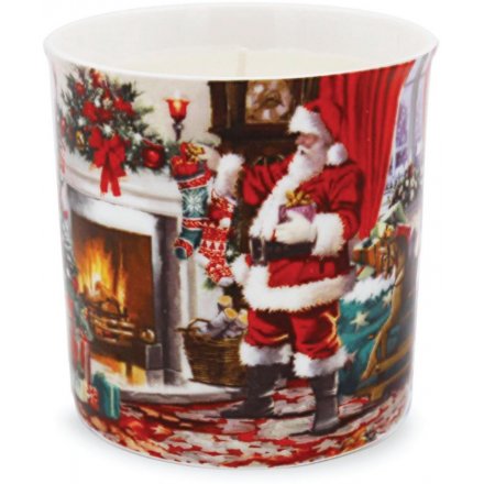 Macneil - Father Christmas Printed Candle Pot 
