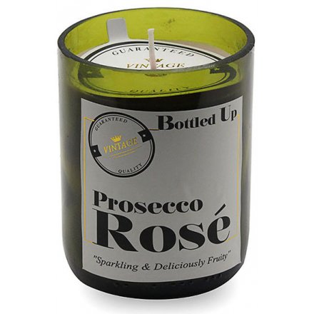 Recycled Bottle Candle - Prosecco Rose