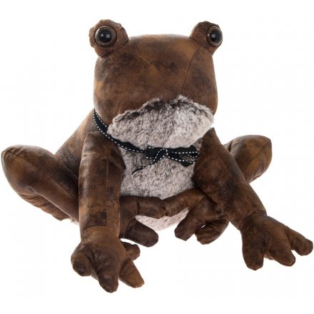 Faux Leather Sitting Frog Doorstop