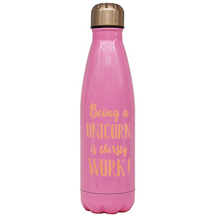 Pink 'Thirsty Work' Metal Water Bottle