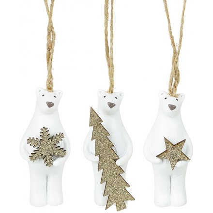 Glitter Polar Bear Hangers