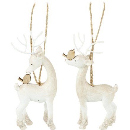 White Hanging Reindeer Mix 