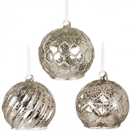 Shimmery Glass Led Baubles 