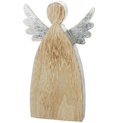 Add a rustic charm to your home decor this christmas period with this beautifully simple standing angel decoration 