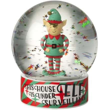 Christmas Elf Snow Globe 11.5cm