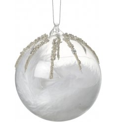  Bring an elegant touch to your tree decor this festive season with this beautifully finished glass bauble 