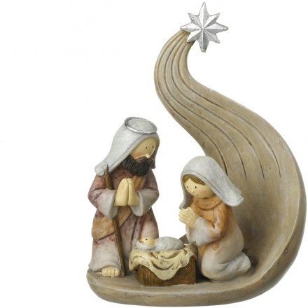 Resin Nativity Scene Star 14cm