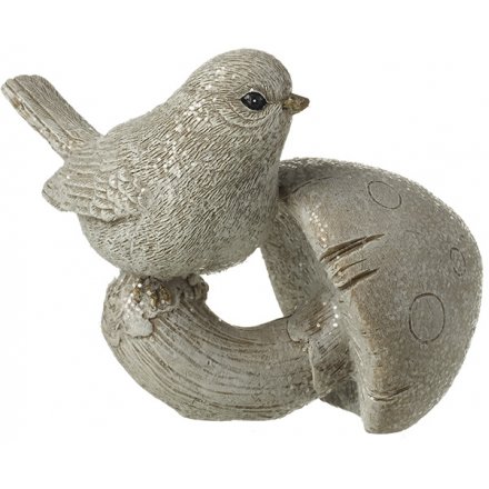 Bird and Mushroom Ornament 9cm