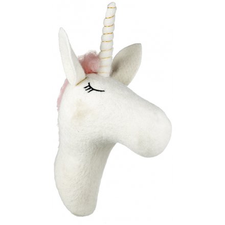 Wool Unicorn Head Decoration 48cm