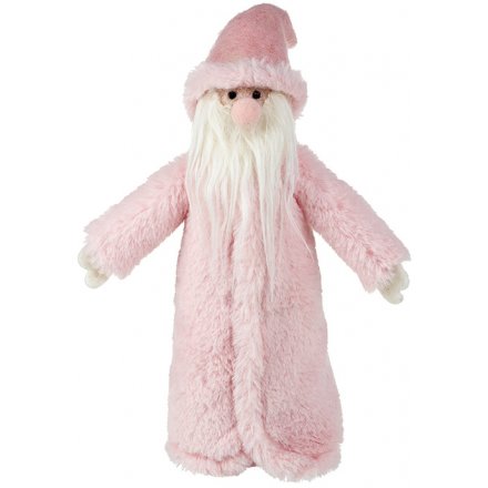 Long Pink Coat Woollen Santa 27cm