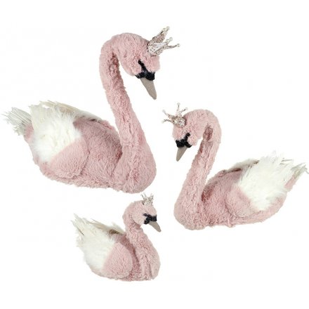 Pink Fabric Swans