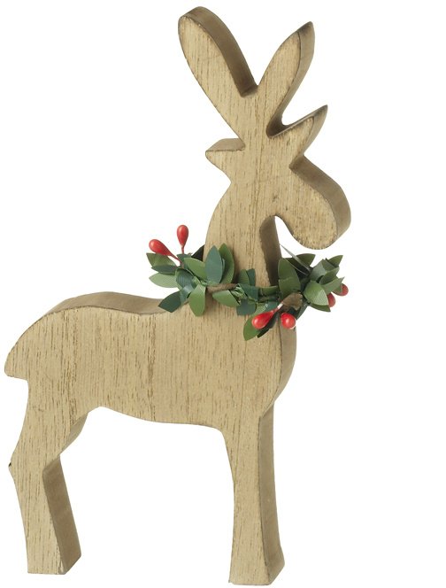 TLA275A / Wooden Deer Block 16.5cm | 39950 | Christmas / Standing ...