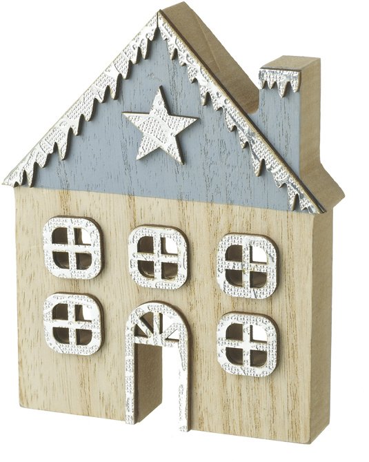 TLA308BB / White Wooden Christmas House 39963 Christmas / Standing