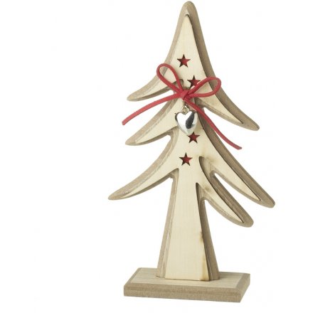 MDF Tree With Red Bow 20cm