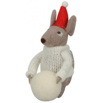 Woollen Mouse in Knitted Jumper 11cm