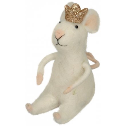 Woollen Mouse with Crown 