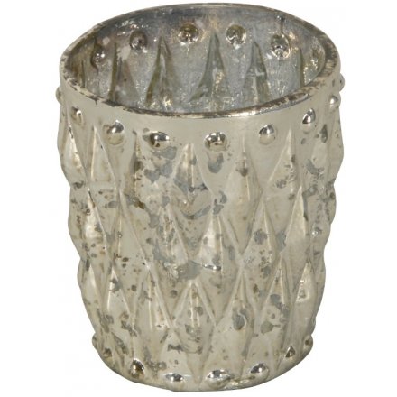 Diamond Ridge Speckled Candle Holder - Small