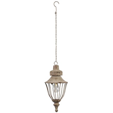 Light Rustic Metal Hanging Lantern