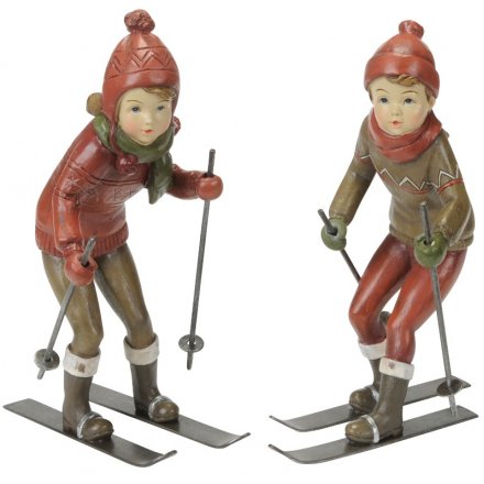 Traditional Skiing Figurines 