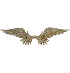  Bring a beautifully angelic touch to your home interior with this rustic inspired set of spread angel wings 
