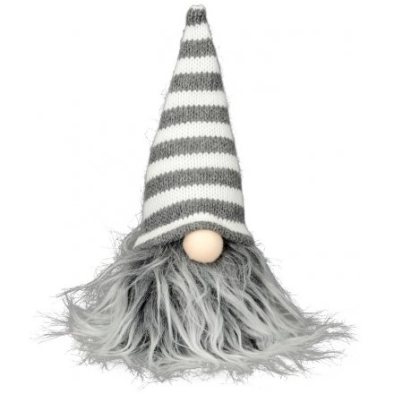 Large Grey Stripy Hatted Gonk Head 