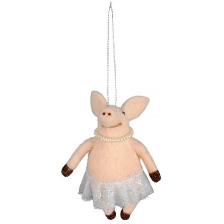 Hanging Woollen Piggy 