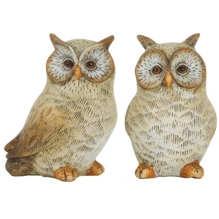 Small Resin Owl Decorations, 2 Assorted