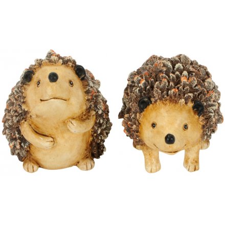 Resin Hedgehog Decorations, 2 Assorted