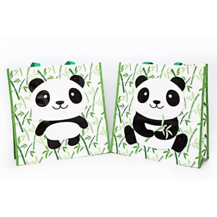Bamboo/Panda Shopper Bags, 2 Assorted