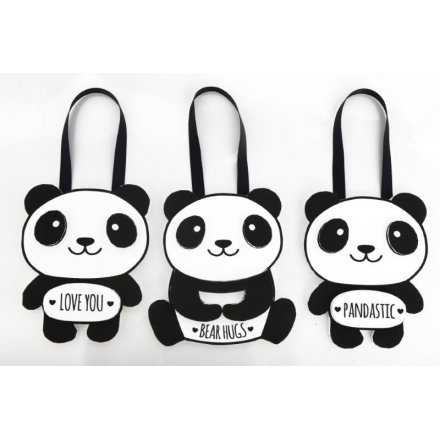 Panda Slogan Hanging Decorations, 3 Assorted
