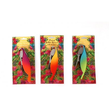 Two-Tone Parrot Bottle Opener, 3 Assorted