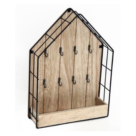 Wood & Wire House Key Storage Unit
