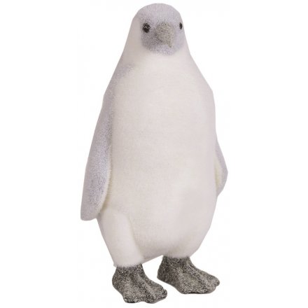White Glitter Penguin, 30cm