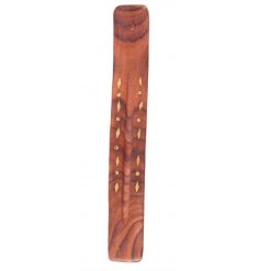 A Sheesham Wood Incense Ashcatcher With Diamond Inlay