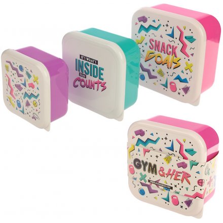 A set of 3 Gym & Her Lunch Boxes