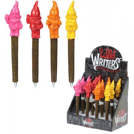 Colourful Wild Writers Gnome Pens, 4 Assorted