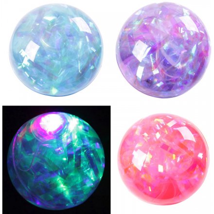 Flashing Glitter Bouncy Balls, 4 Assorted