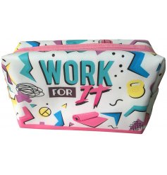 A Gym & Her Work For It slogan Wash Bag