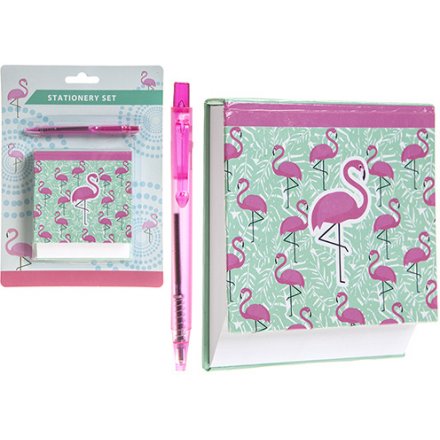 Flamingo Memo Pad & Pen Set  